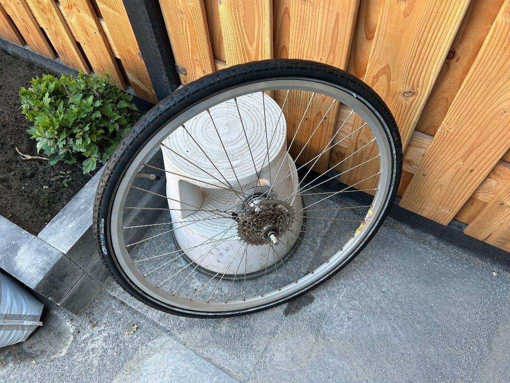 tk:Achterwiel 28 inch 7 cassette versnellingen rollerbrakes, Fietsen en Brommers, Fietsonderdelen, Wiel, Gebruikt, Shimano Nexus