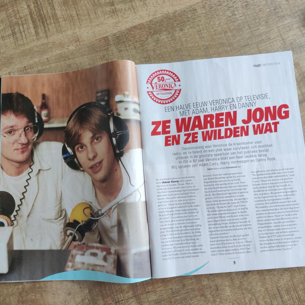 Interview Halve eeuw Veronica 50 jaar - 4 pagina's -, Ophalen of Verzenden, 1980 tot heden, Nederland, Knipsel(s)