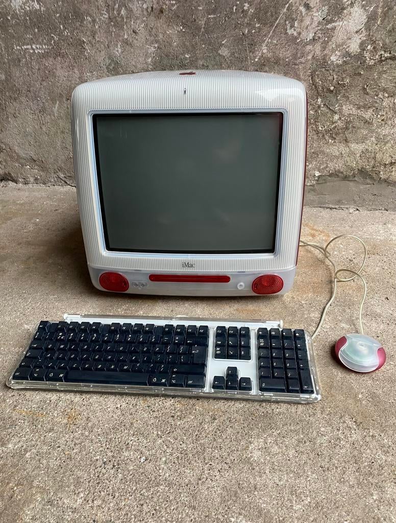 Apple i-Mac G3 rode desktop computer uit 1999, Apple, USA, Ophalen of Verzenden, Onbekend