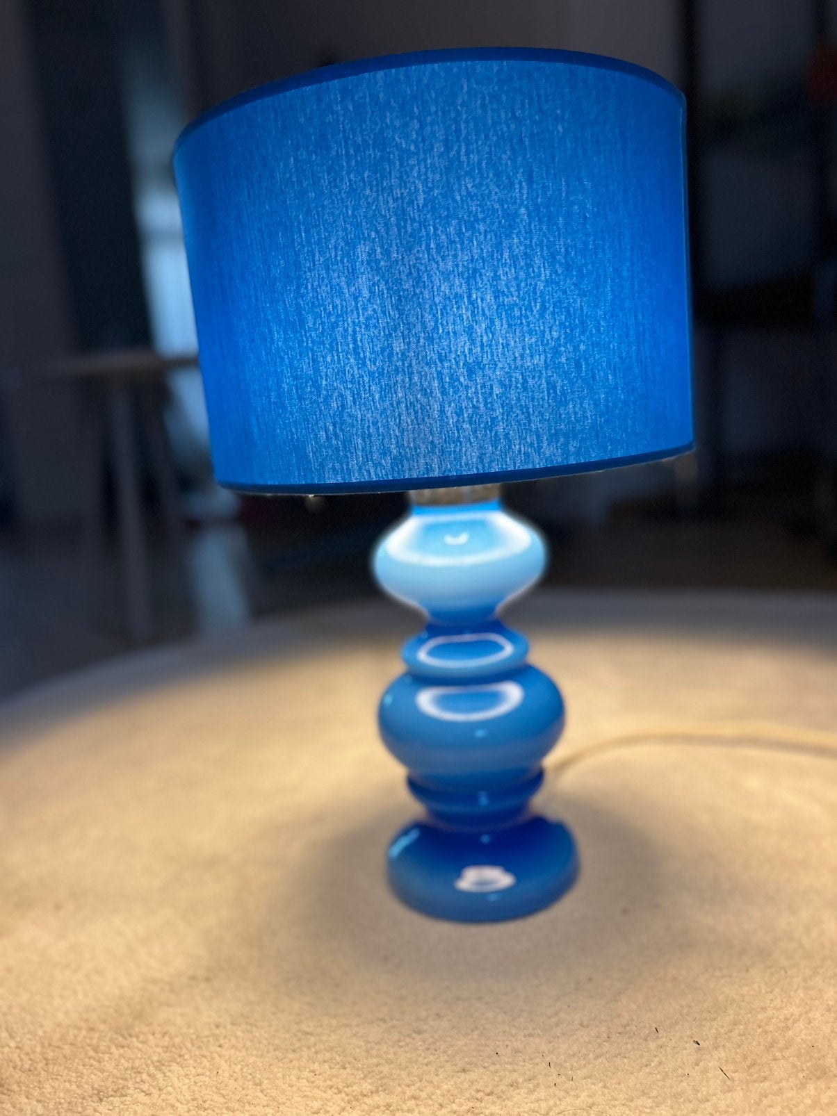 Vintage design lamp murano mazzega carlo nason ? Blauw, Ophalen, Zo goed als nieuw