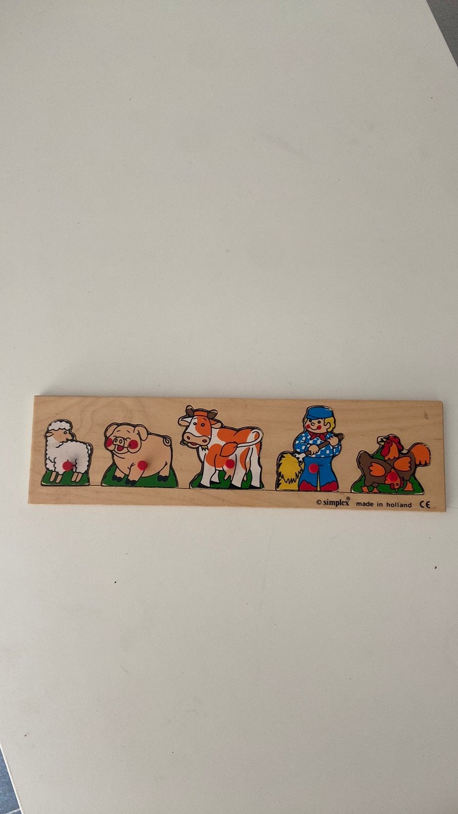 Simplex houten puzzel vanaf 1 jaar, Ophalen of Verzenden, Minder dan 10 stukjes, Gebruikt, 6 maanden tot 2 jaar
