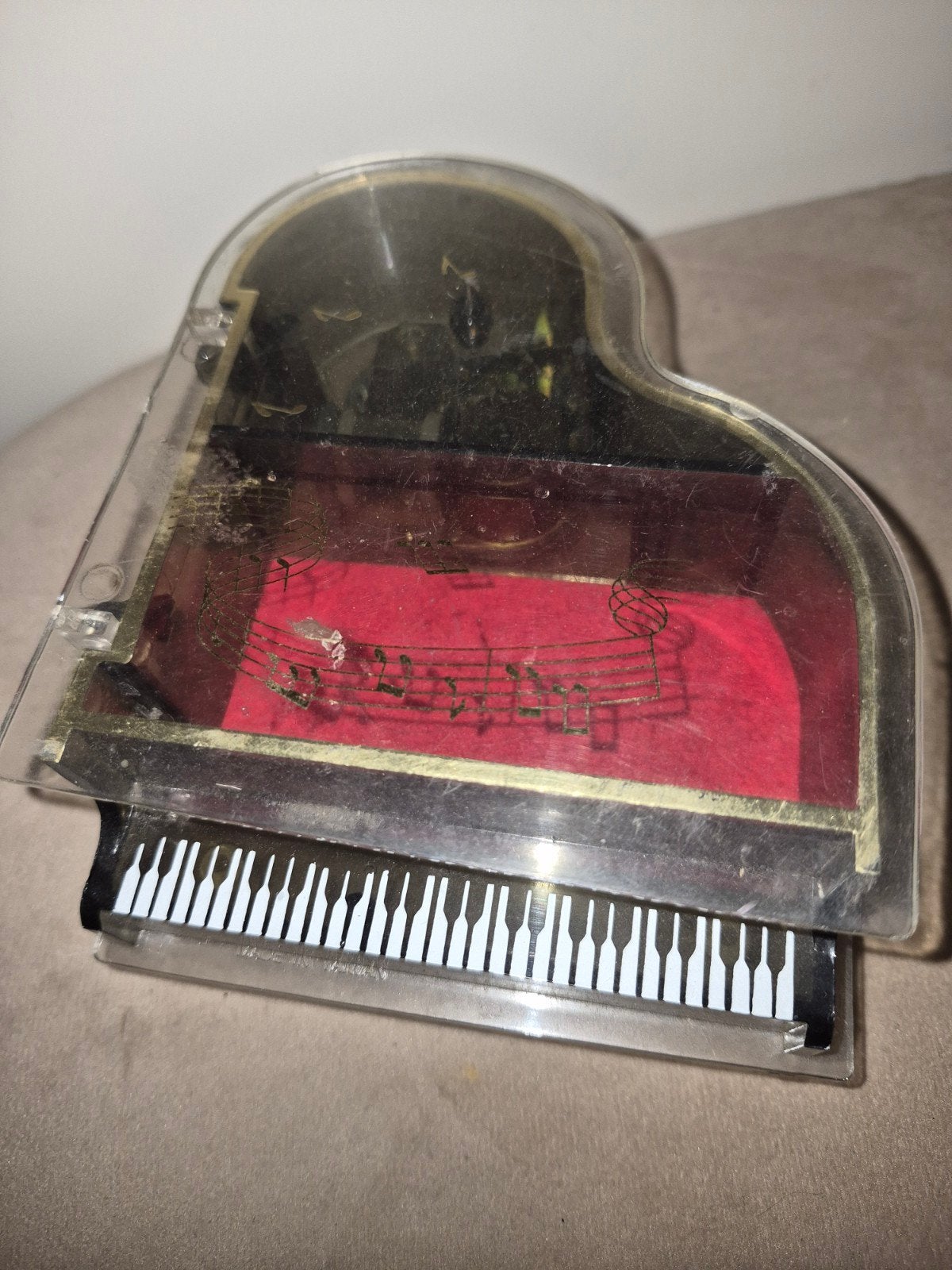 Vintage Muziekdoosje Piano - Acryl, Ophalen of Verzenden, Gebruikt, Overige kleuren, Overige typen