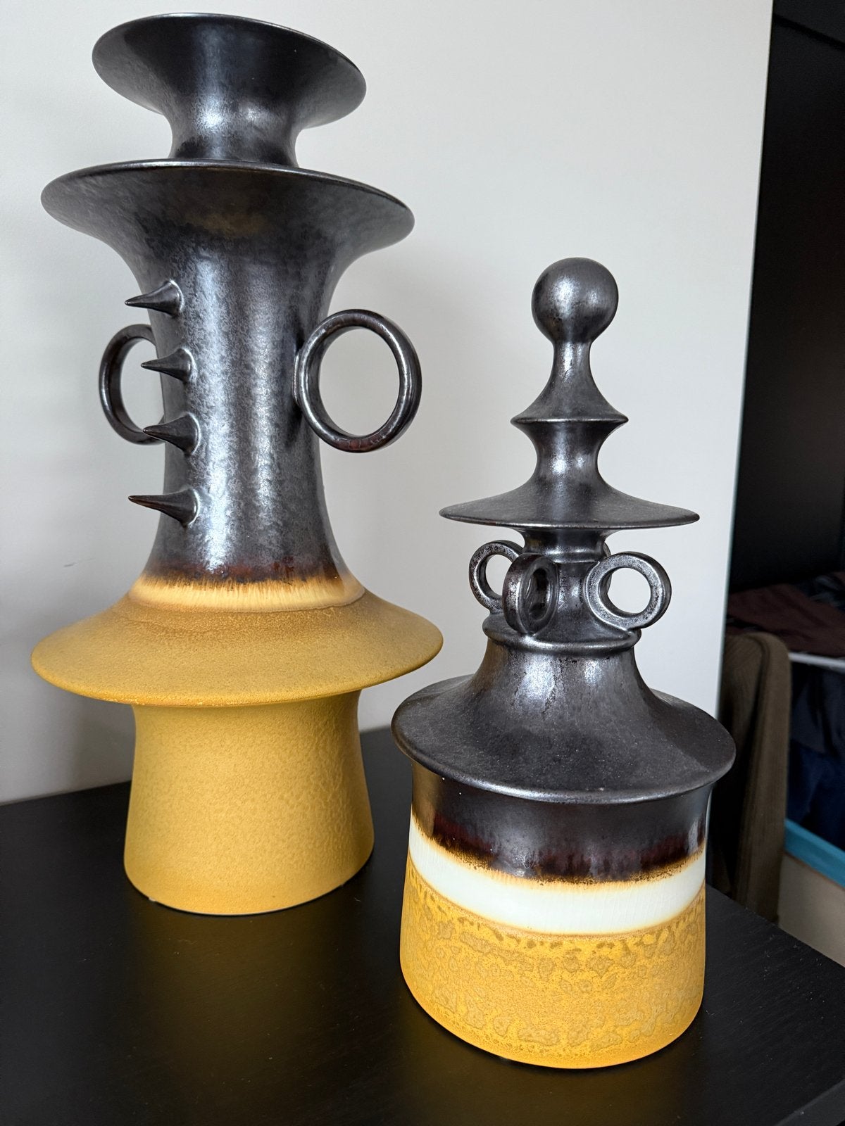 Unieke keramische vazen set - Vintage design, Ophalen of Verzenden