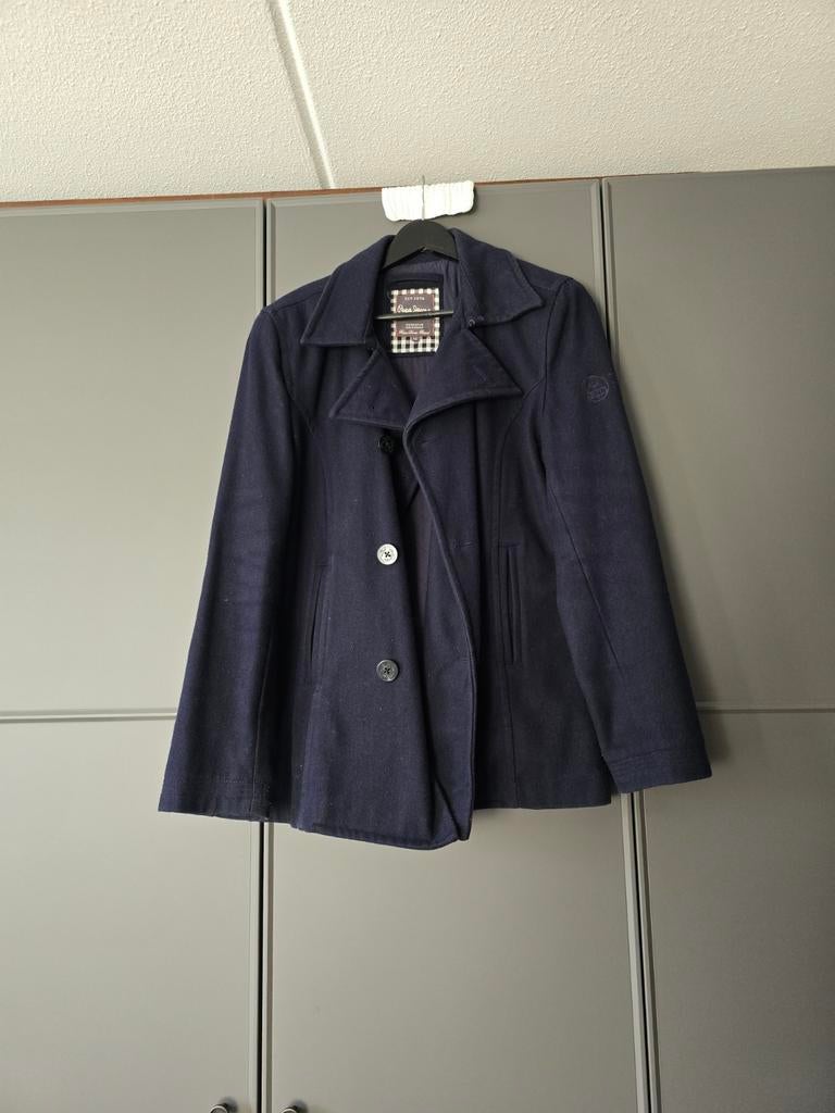 Pepe Jeans marineblauwe wollen jas, maat M, Ophalen of Verzenden, Gedragen, Blauw