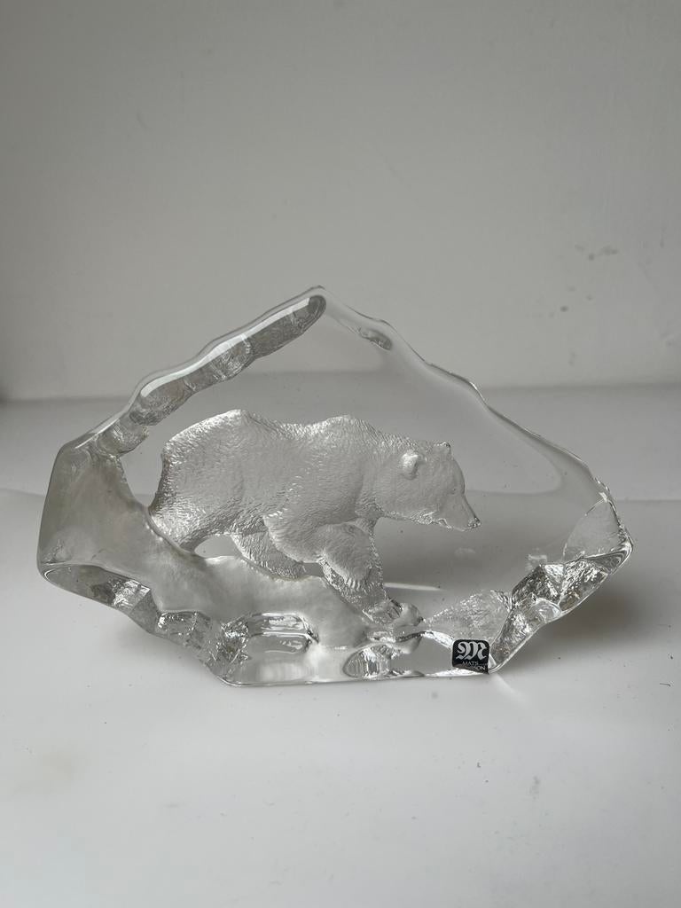 Mats Jonasson kristallen sculptuur can een ijsbeer, Ophalen of Verzenden