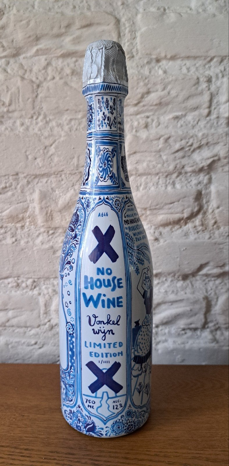 Zuid Afrika delfts blauw Vonkelwijn, Ophalen of Verzenden