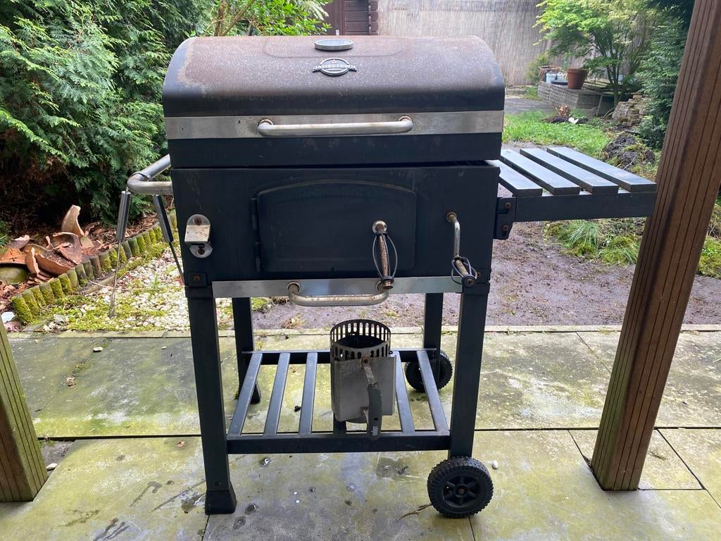 American BBQ Jaxon 2.0 houtskool BBQ metaal grijs 57 x 42 cm, Ophalen, Gebruikt, Met accessoires