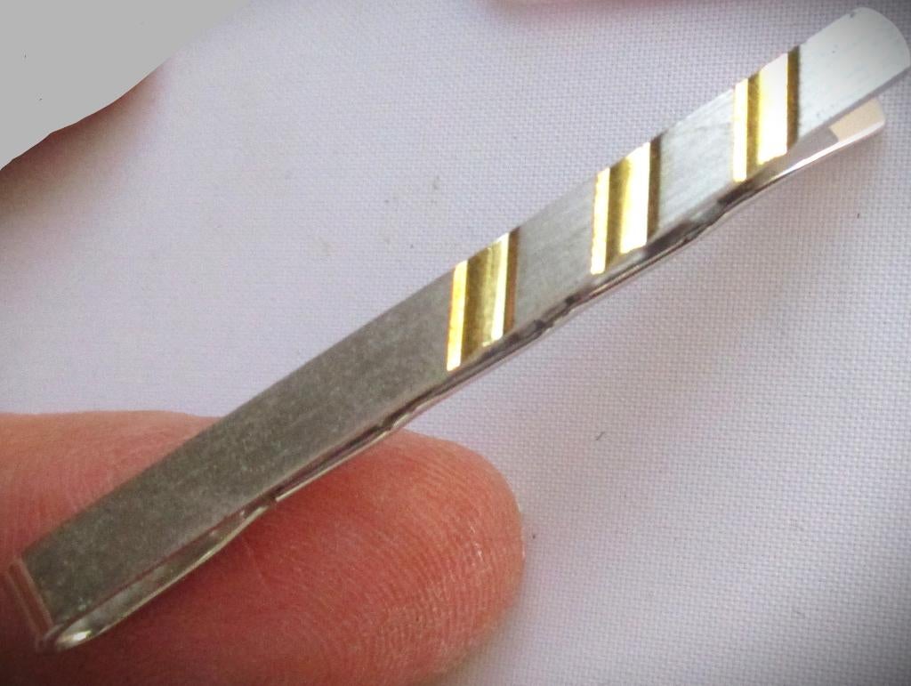 Dasspeld~Dasklem~Vintage Dasclip~Dassenhouder~Zilver kleur, Ophalen of Verzenden, Gebruikt