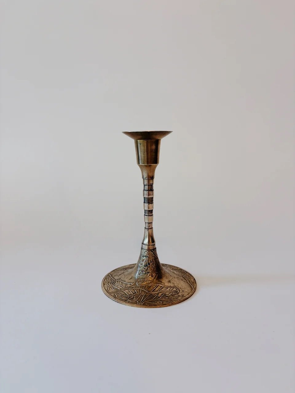 VINTAGE MESSING KANDELAAR | 15 CM, Ophalen of Verzenden, Koper of Brons
