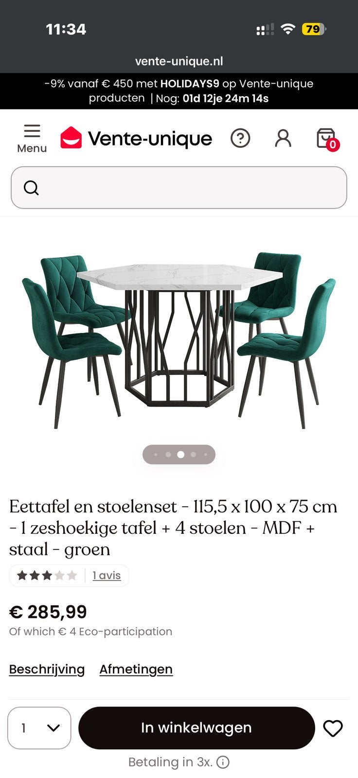 Dining table and chairs, Huis en Inrichting, Stoelen, Ophalen, Nieuw, Wit, Vier