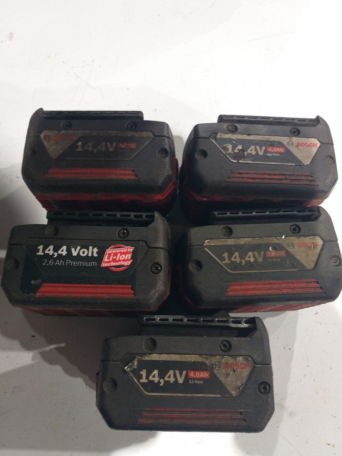 Bosch 14 volt accu's - 5 stuks, Ophalen of Verzenden, Gebruikt