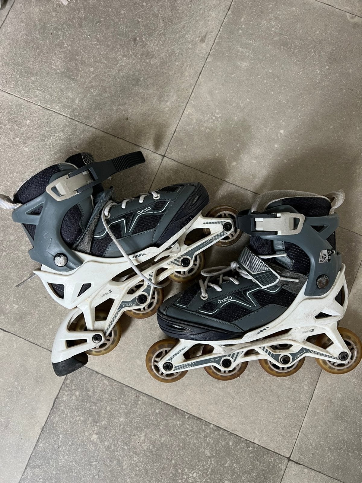 3 paar verstelbare Oxelo kinderskeelers – maat 32, 35 en 38, Dames, Inline skates 4 wielen, Ophalen, Overige merken