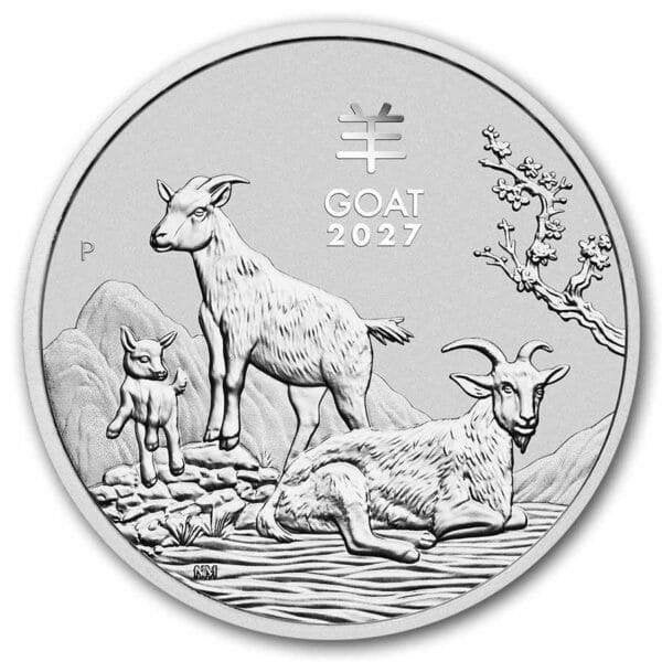 Zilveren Munt Jaar van de Geit 2027 - Lunar Serie, Ophalen of Verzenden, Zilver