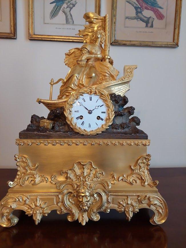 Franse verguld bronzen pendule “Virginie”, omstreeks 1830, Antiek en Kunst, Antiek | Klokken, Ophalen