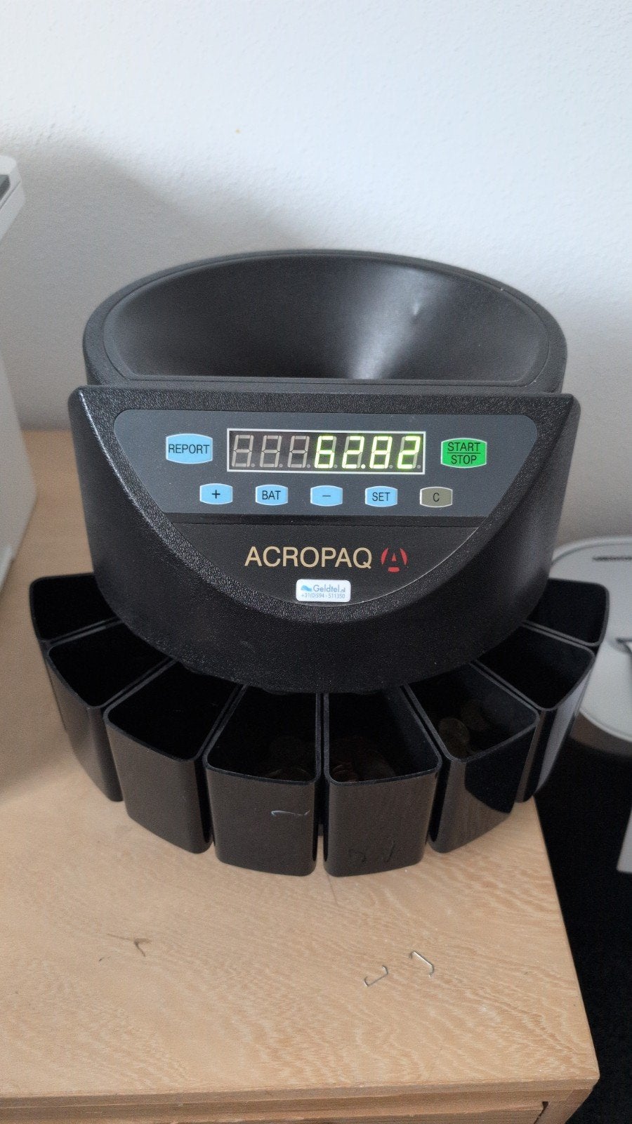 ACROPAQ Muntentelsorteermachine Geldtelmachine, Ophalen
