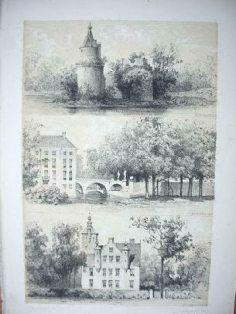 68 / Amerongen / Wijk bij Duurstede Zuilenstein Litho 1876, Ophalen of Verzenden