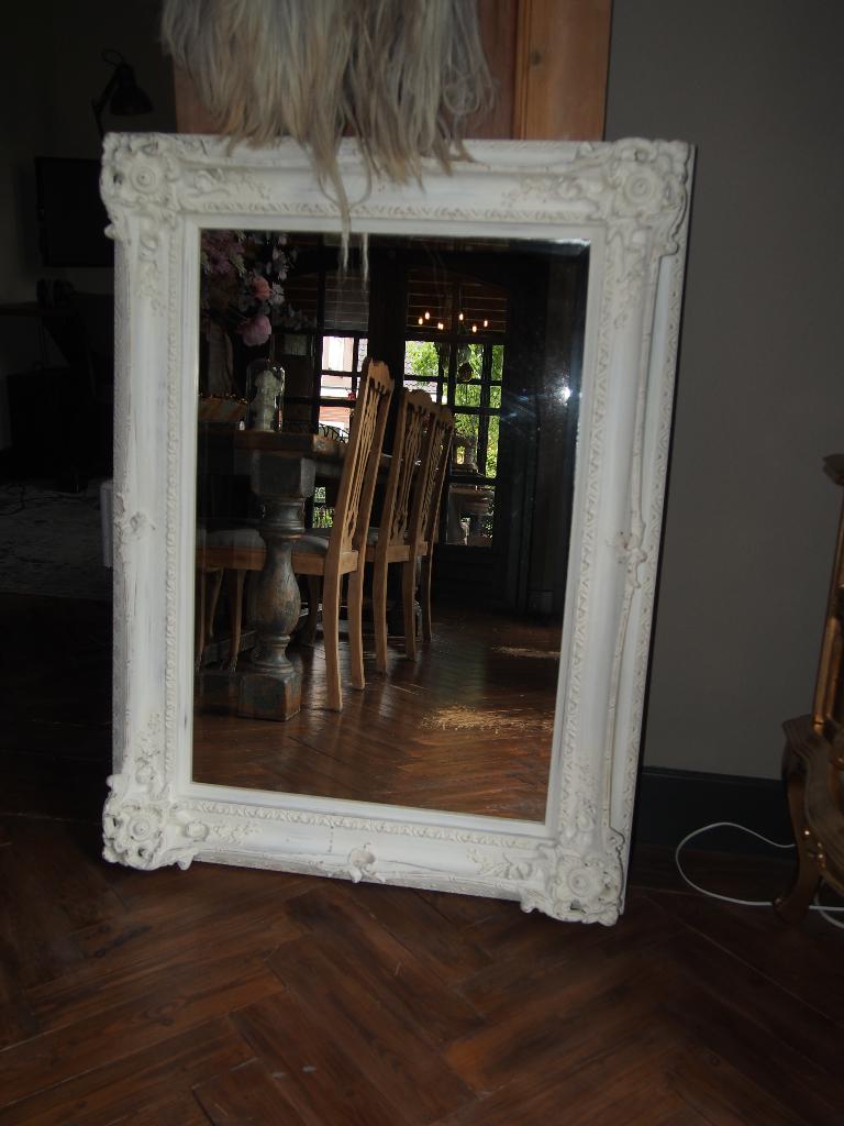 Grote Brocante Spiegel/Schouwspiegel, Huis en Inrichting, Woonaccessoires | Spiegels, Ophalen, Gebruikt, 100 tot 150 cm, 75 tot 100 cm