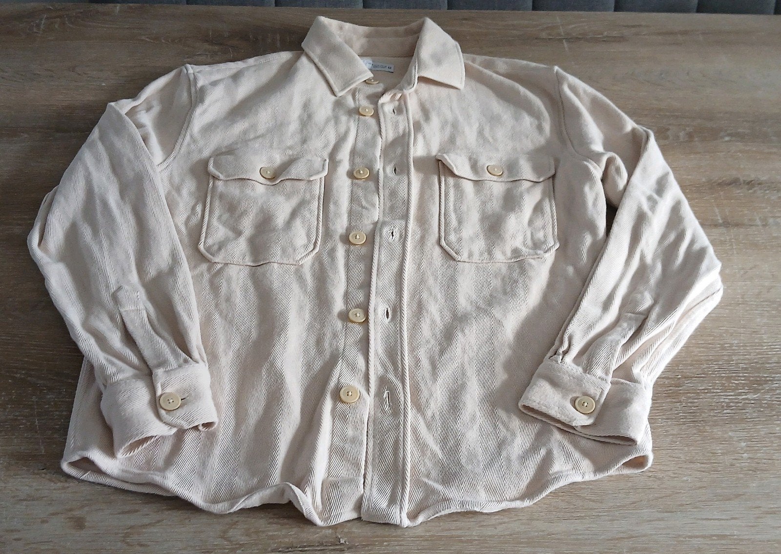 Maat M Zara man overshirt vest overhemd jas, Beige, Zo goed als nieuw, Zara Man, Halswijdte 39/40 (M)