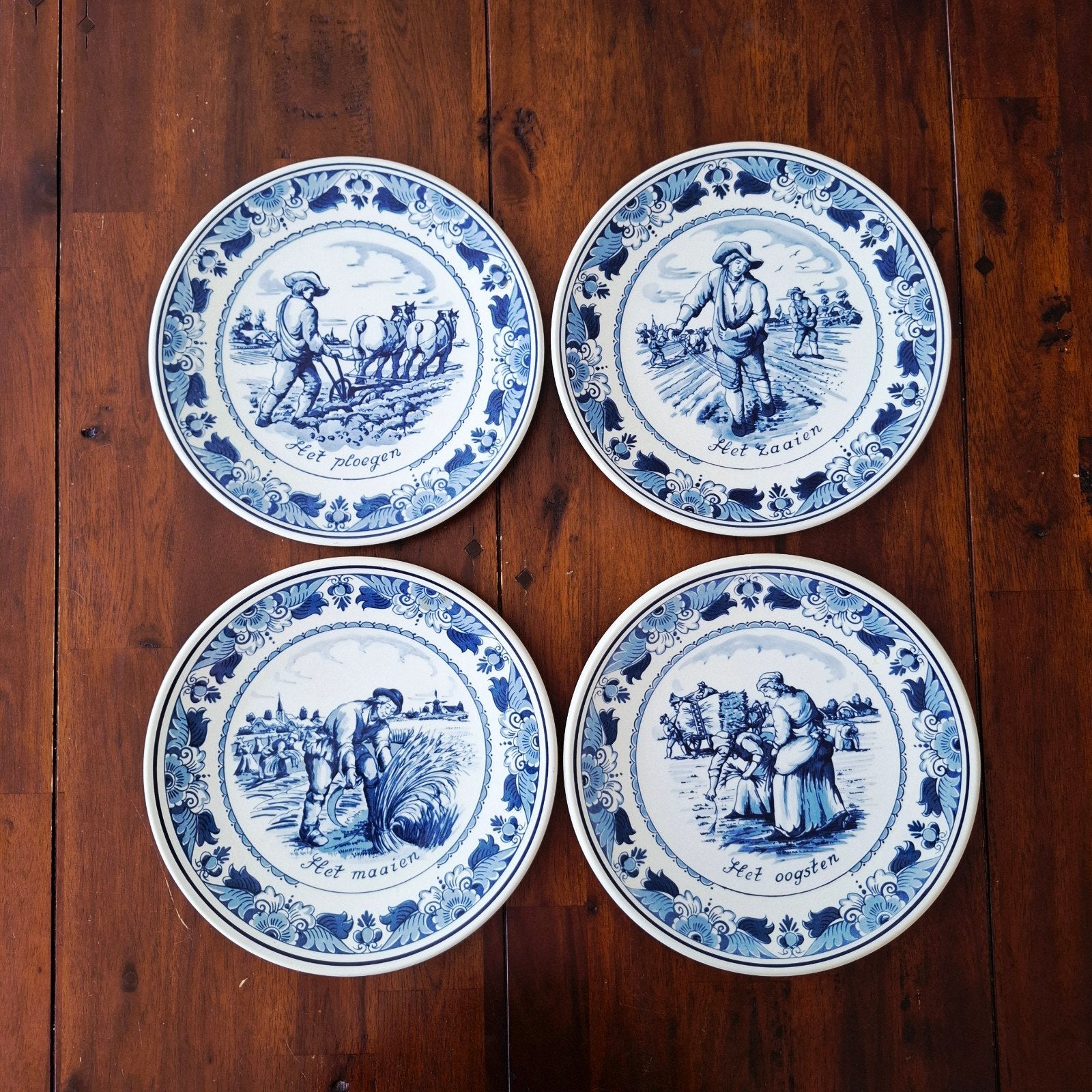 Royal Goedewaagen 'Blue Delft', set van 4 wandborden, Ophalen of Verzenden