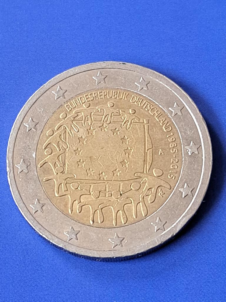 2015 A Duitsland 2 euro 30 jaar Europese vlag Berlijn, Postzegels en Munten, Munten | Europa | Euromunten, Verzenden, Duitsland