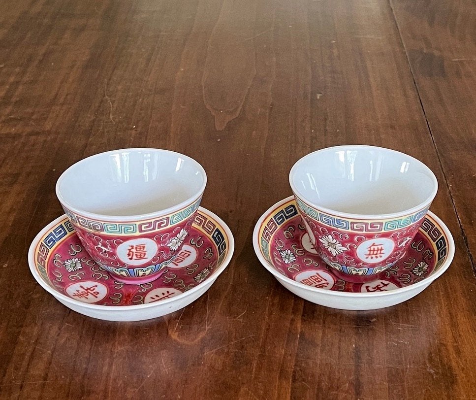 Twee Chinese theekommetjes, Overige typen, Ophalen of Verzenden, Zo goed als nieuw, Overige stijlen