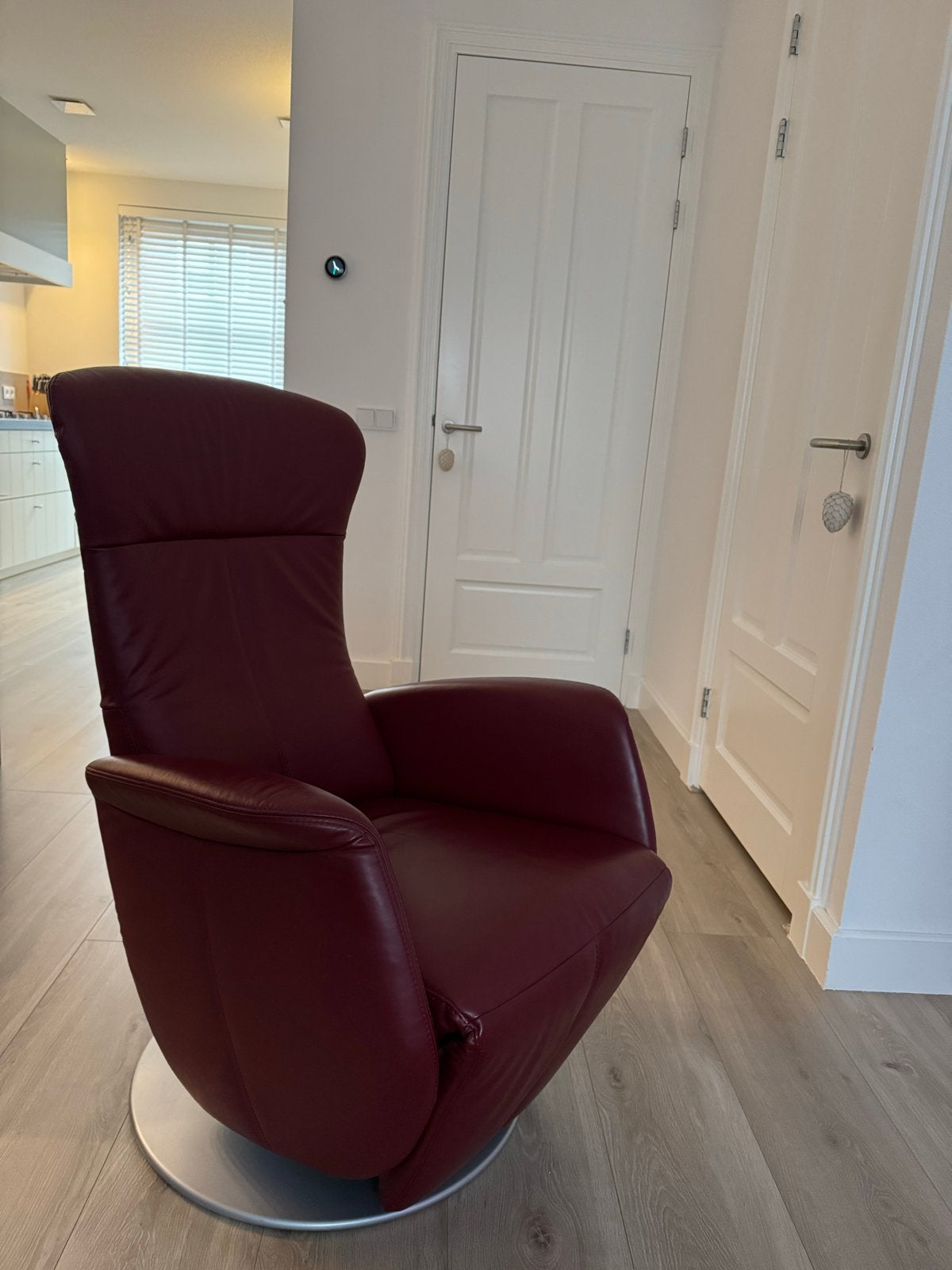 Lederen Relaxfauteuil Rouge - Zo goed als nieuw, Ophalen, 100 tot 125 cm, Leer, Zo goed als nieuw