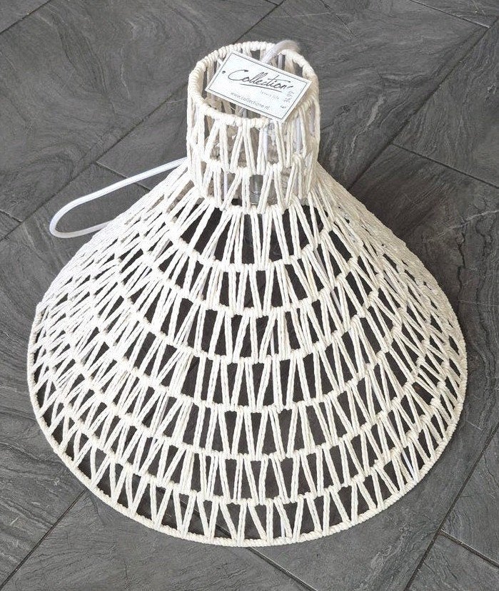 Witte macramé lampenkap - Nieuw, Wit, Nieuw, Overige vormen, Ophalen