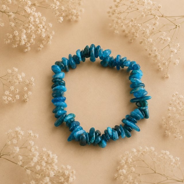 Split Armband Apatiet - Natuurlijke Edelsteen Kralen, Ophalen of Verzenden, Zo goed als nieuw