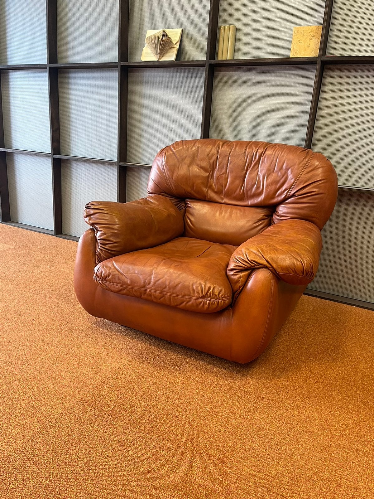 70’s italiaans vintage fauteuil/sofa Arcangelo Rossi design, Huis en Inrichting, Fauteuils, Ophalen, Zo goed als nieuw, 75 tot 100 cm