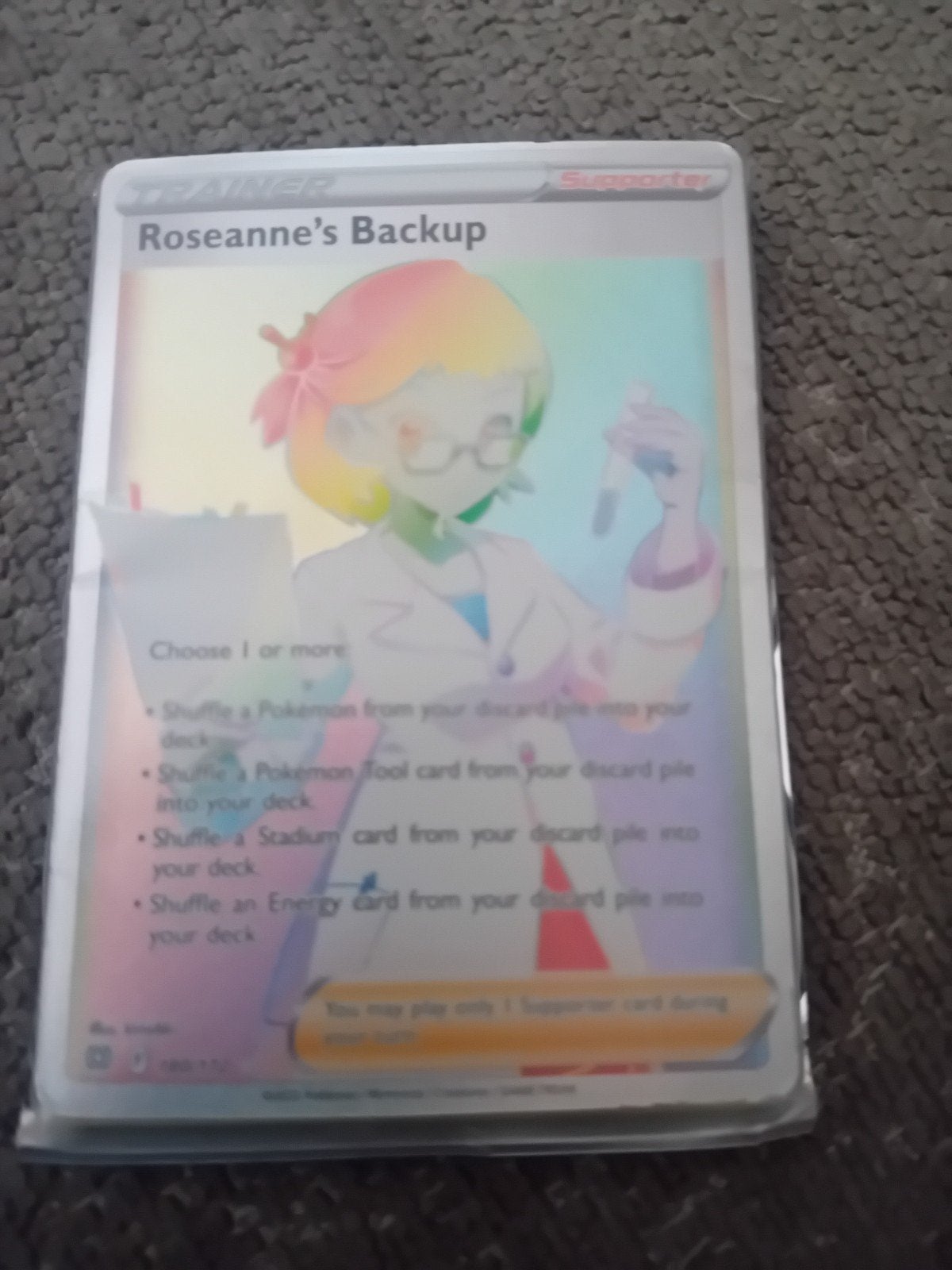 Pokémon Kaarten Pakje - Roseanne's Backup (Full Art), Ophalen of Verzenden, Zo goed als nieuw, Losse kaart, Foil