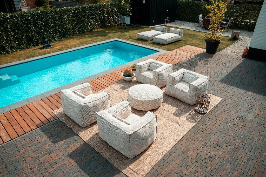 laatste kans luxe all weather lounge tuin demo sets korting, Ophalen, Overige materialen, Bank, 6 zitplaatsen