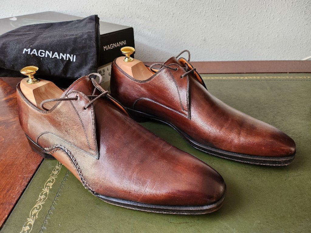 Magnanni mt.42 zgan. In doos incl. stofzak., Bruin, Verzenden, Zo goed als nieuw, Magnanni