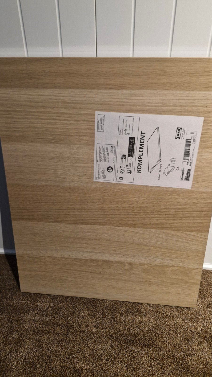 IKEA Komplement plank 58x50 cm, eikenpatroon, Ophalen, Nieuw