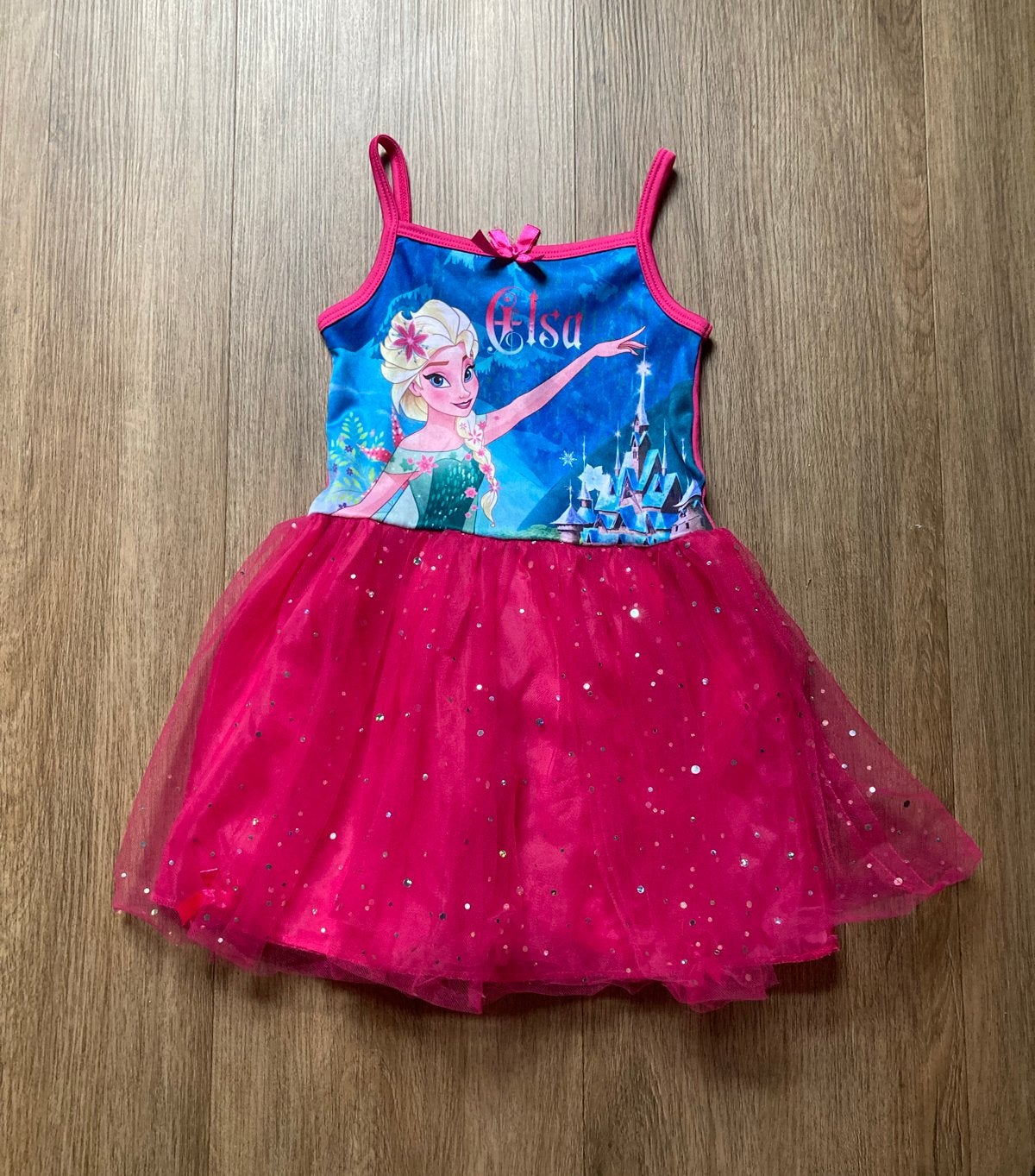 Elsa Frozen jurk roze met glitters - Disney, Ophalen of Verzenden, Zo goed als nieuw