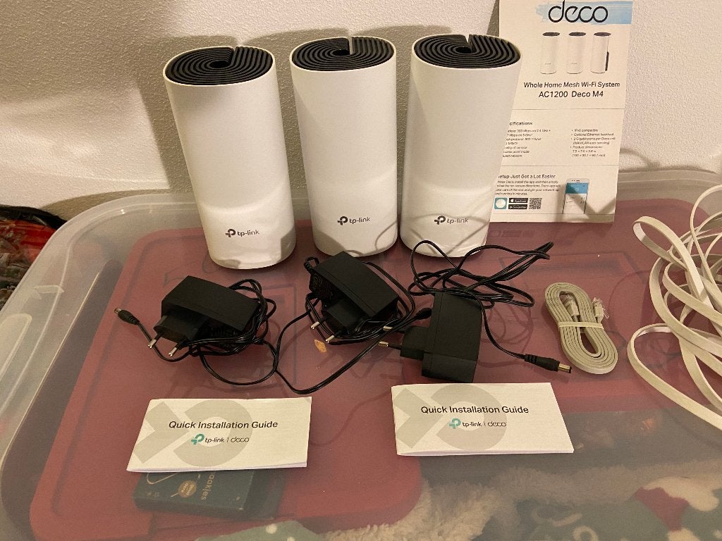 TP-Link Deco M4 V2 AC1200 Mesh WiFi 3-pack – z.g.a.n., Computers en Software, WiFi-versterkers, Ophalen of Verzenden, Zo goed als nieuw