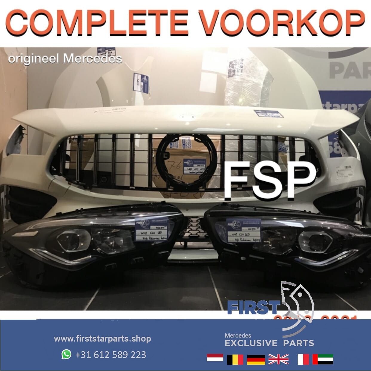 W118 C118 CLA AMG LINE VOORKOP WIT origineel Mercedes 2018-2, Auto-onderdelen, Carrosserie en Plaatwerk, Gebruikt, -, Voor, Ophalen of Verzenden