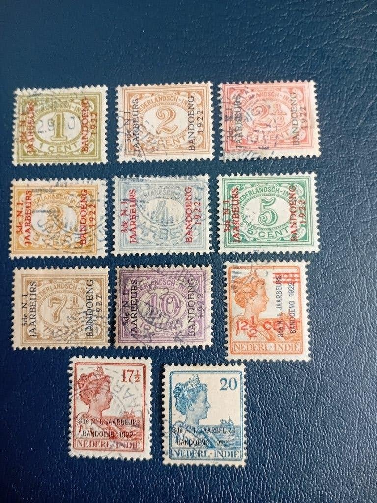 Nederlands-Indië, NVPH 149-159, Bandoeng zegels, 1922., Postzegels en Munten, Postzegels | Nederland, Verzenden, T/m 1940, Gestempeld