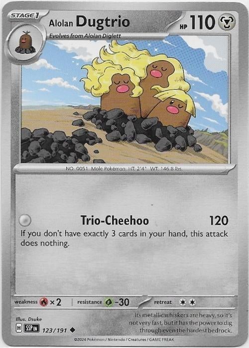 Surging Sparks,  Alolan Dugtrio [uncommon] 123/191, Verzenden, Nieuw, Losse kaart