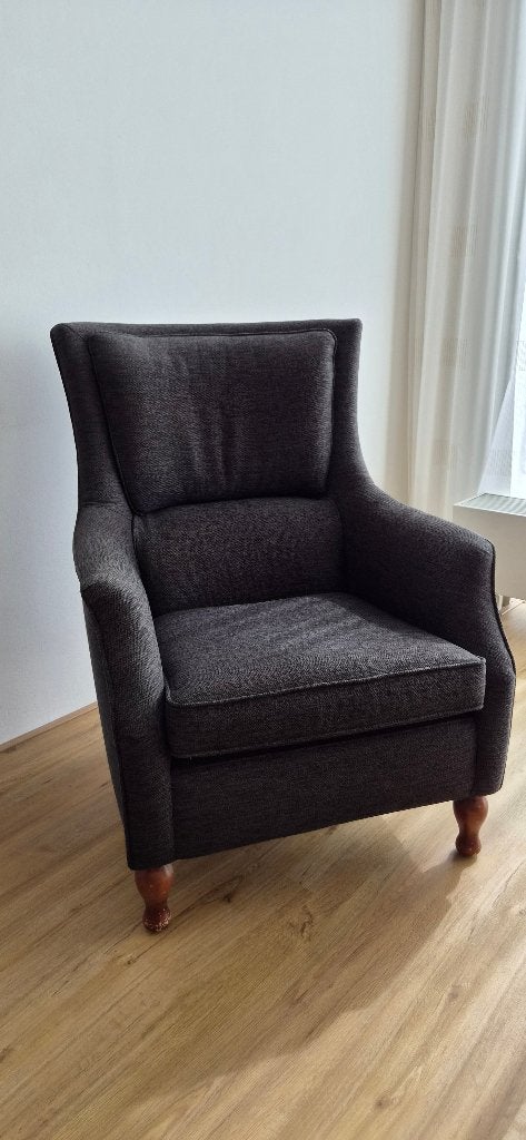 Fauteuil donkergrijs, Ophalen, Gebruikt, 75 tot 100 cm, Stof