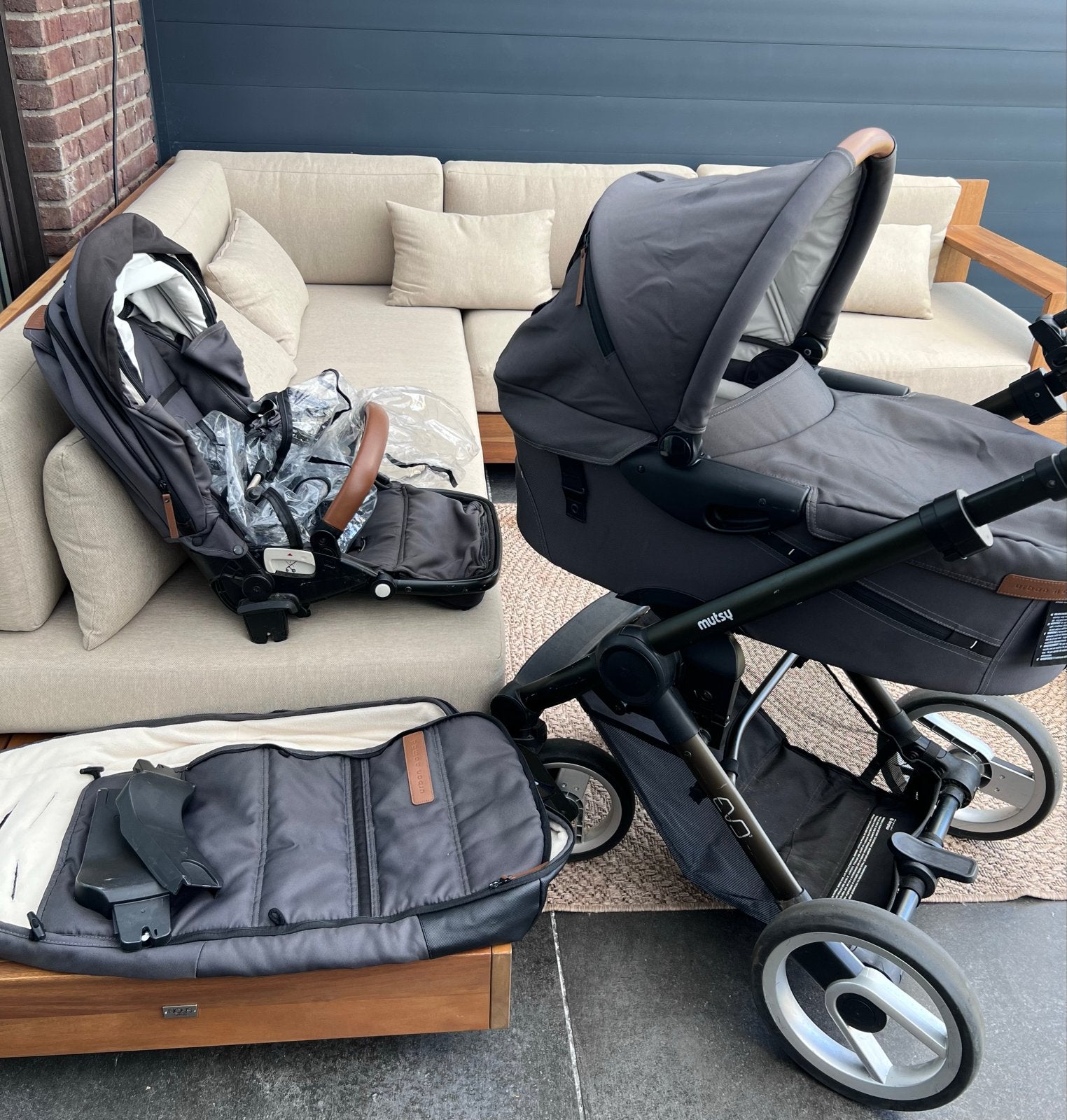 Mutsy Evo combiwagen kinderwagen set met accessoires, Ophalen, Gebruikt, Duowagen, Combiwagen
