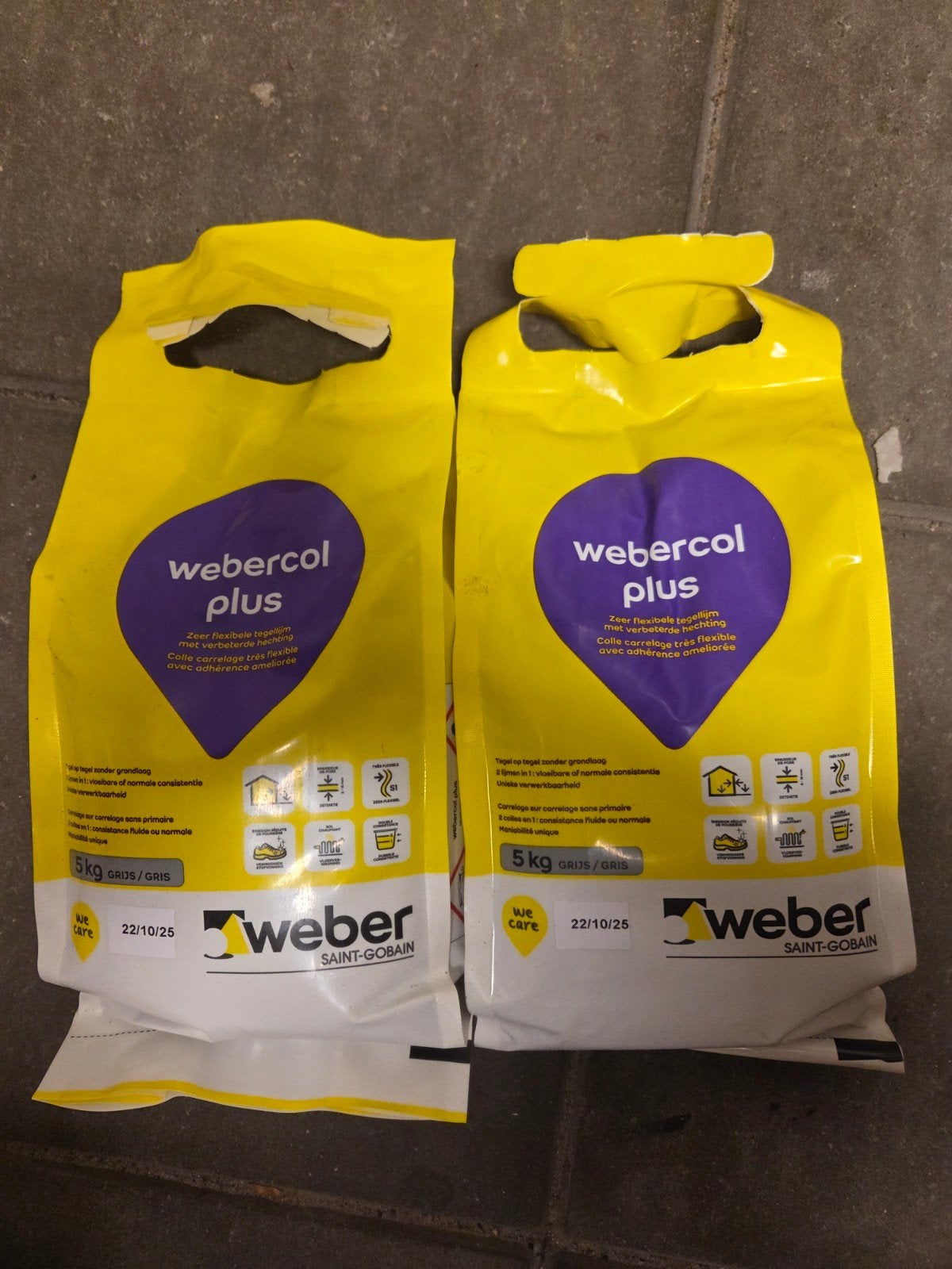 Webercol tegellijm en 2 kleuren voeg, Ophalen, Overige typen, Nieuw, Minder dan 20 cm