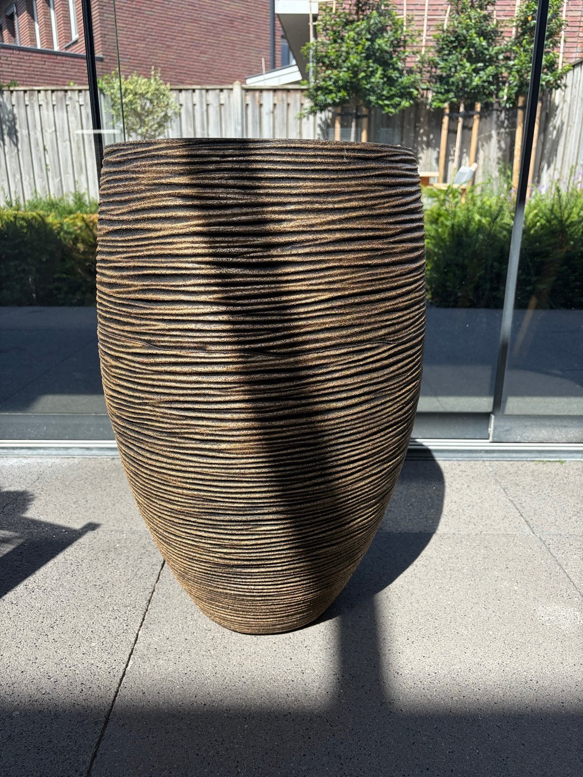 Capi Europe Elegant Deluxe Rib NL Bloempot Goud 38x58, Kunststof, Rond, Binnen, Zo goed als nieuw