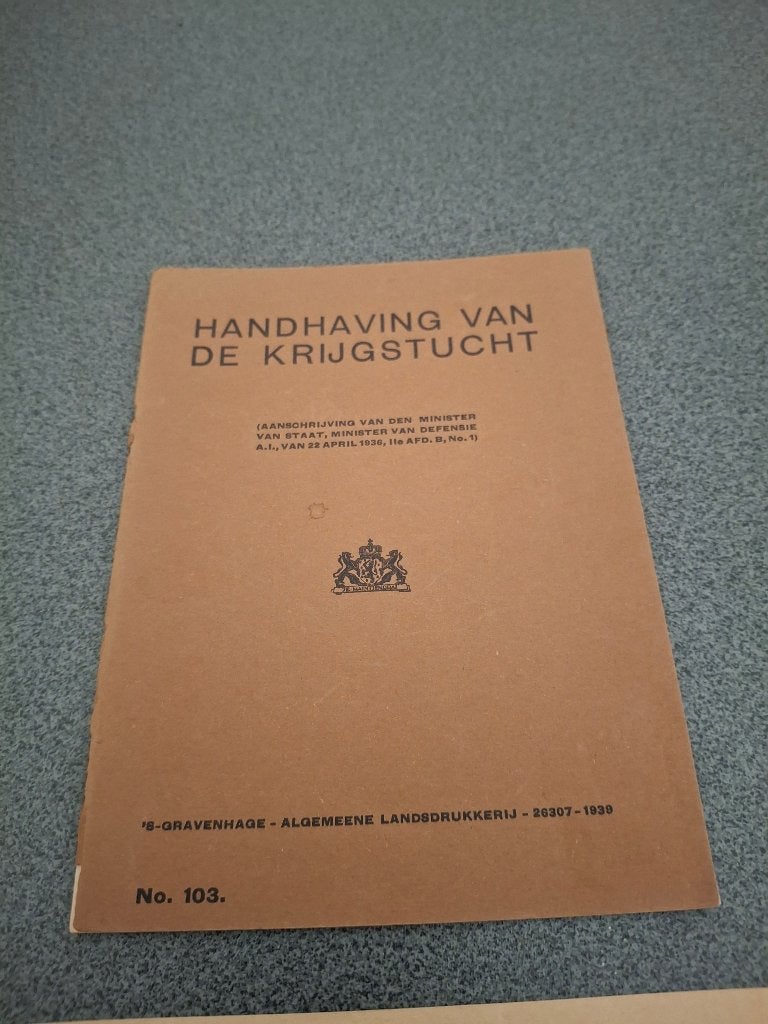 handhaving van de krijgsmacht plus bijlage 1936, zie fot/om, Tweede Wereldoorlog, Zo goed als nieuw, Overige onderwerpen, Defensie