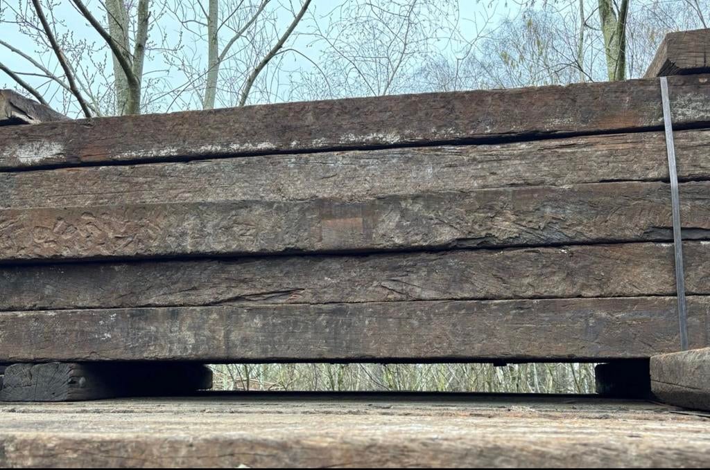 Spoorbielzen AZOBE onbrhandeld, 25 cm of meer, Biels, 200 cm of meer, Ophalen of Verzenden