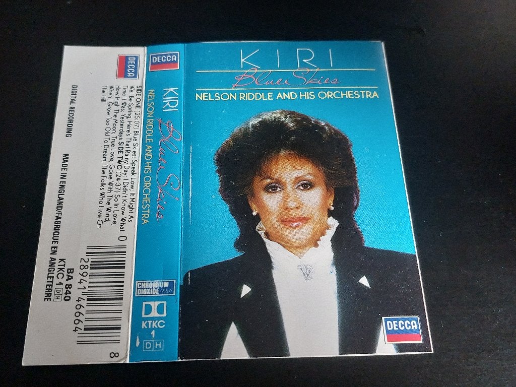 KIRI TE KANAWA - BLUE SKIES (MC), Cd's en Dvd's, 1 bandje, Ophalen of Verzenden, Zo goed als nieuw, Origineel