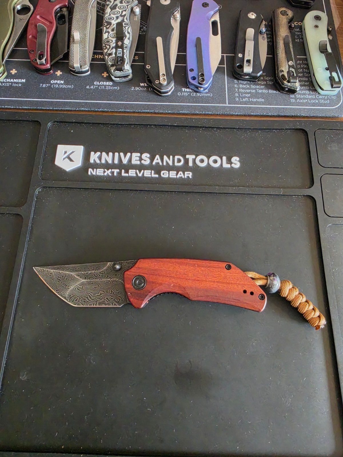 civivi thug 2 damascus custom lanyard, Ophalen of Verzenden, Zo goed als nieuw