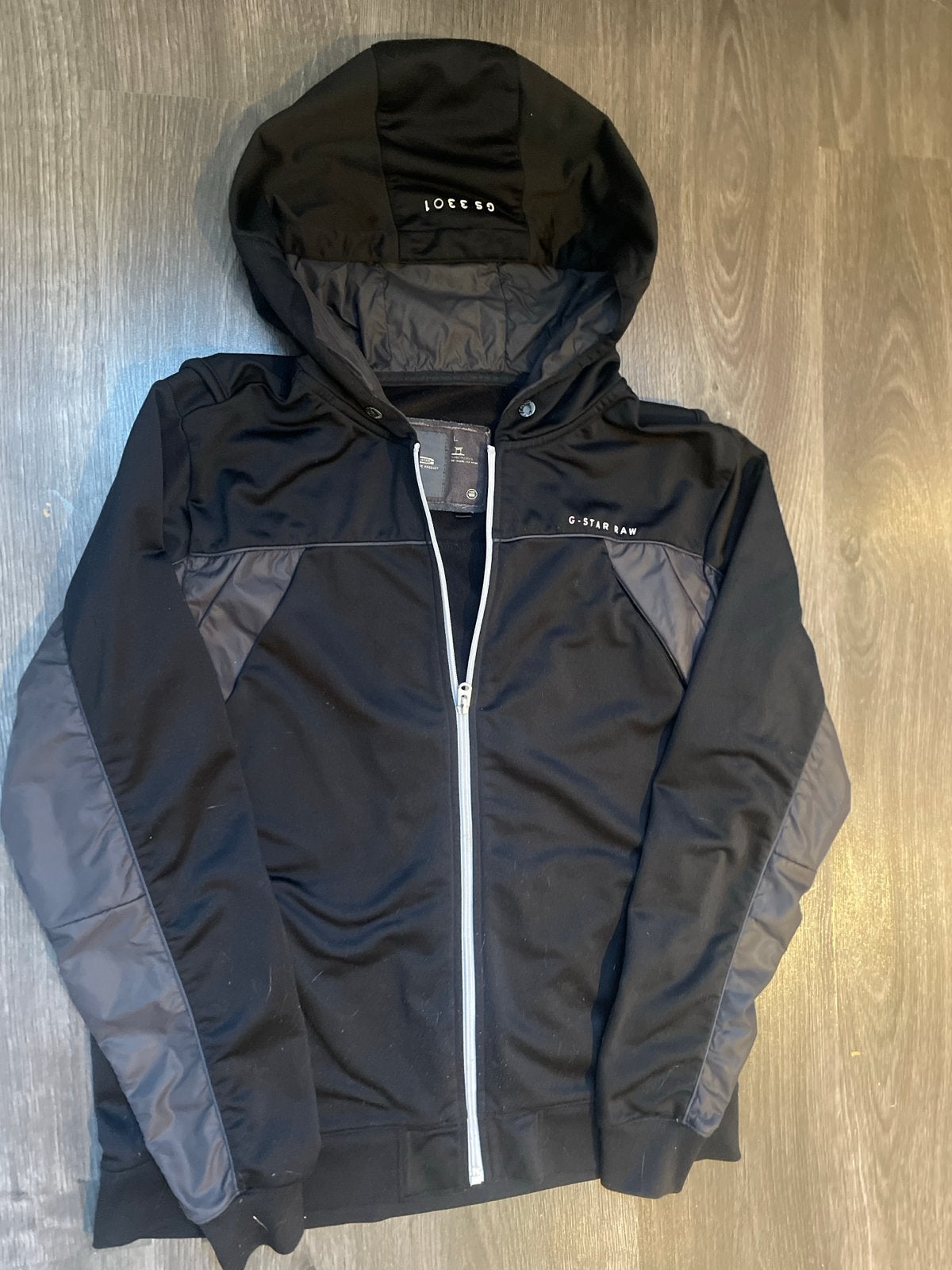 G-Star RAW hoodie met rits - Zwart/Grijs, Ophalen of Verzenden, Zo goed als nieuw