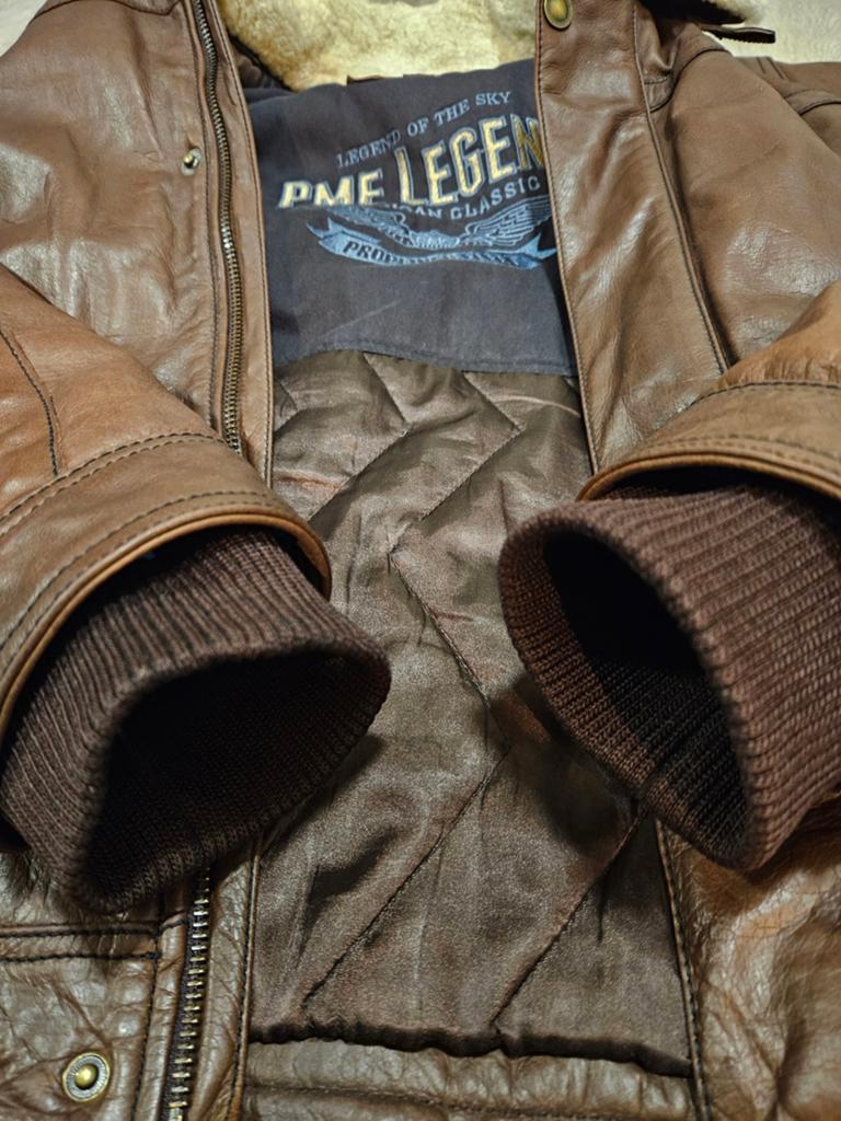 PME Legend prachtige buffel leren jas met batches (L), Kleding | Heren, Jassen | Winter, Maat 52/54 (L), Bruin, ., Ophalen of Verzenden