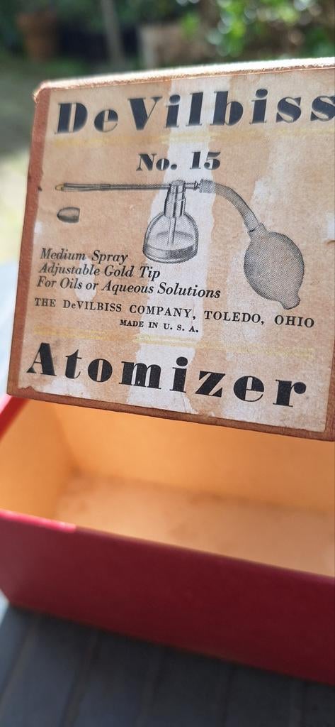 Vintage DeVilbiss No. 15 Atomizer - Compleet met doos, Ophalen of Verzenden