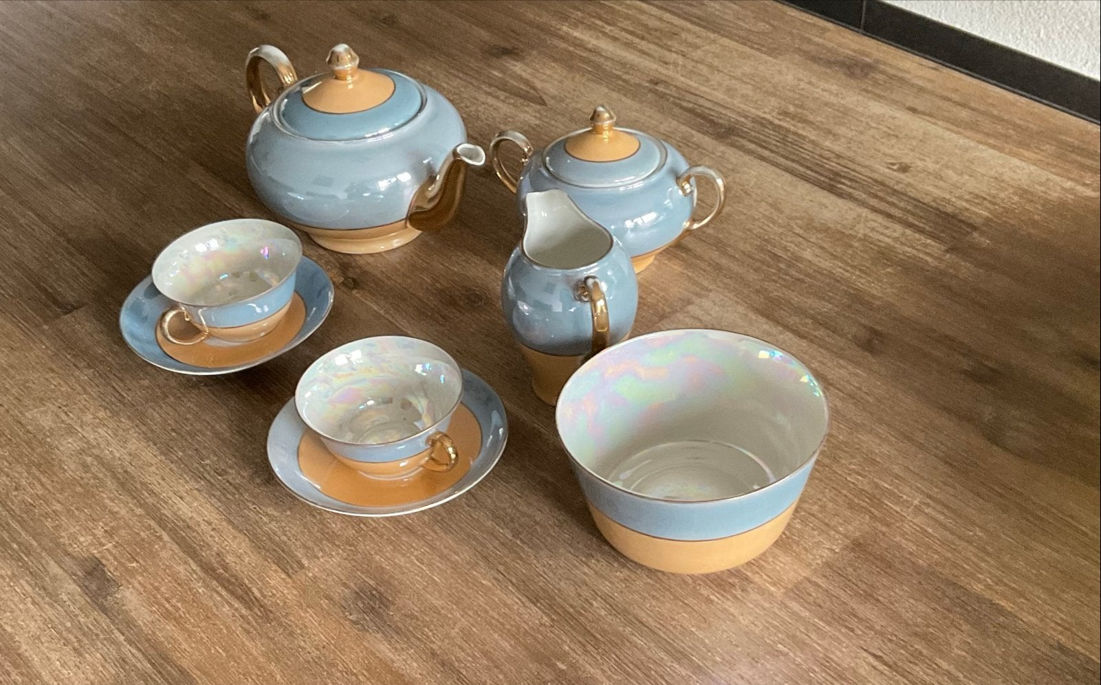 Vintage Porseleinen Theeservies - lustreware, Ophalen of Verzenden